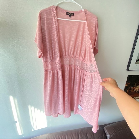 Almost Famous pink pastel tassel tie cardigan size large - Picture 5 of 6